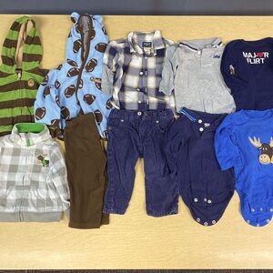 10 piece baby boy bundle, 9 months, Carter’s and Osh Kosh brands